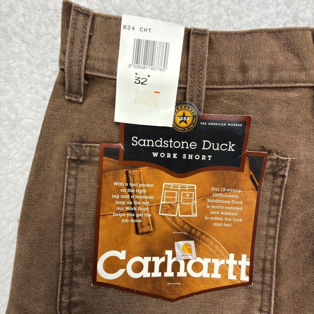 Carhartt Sandstone Duck Work Shorts Mens 32 B24 CHT Chestnut‎ NWT NOS